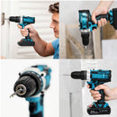 Taladro Percutor Inalámbrico 12V con Kit Completo de Herramientas
