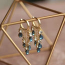 Pendientes de Cristal Azul y Acero Inoxidable para Toda Ocasión