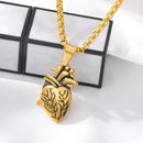 Collar Unisex Corazón de Oro en Acero Inoxidable, Regalo Ideal