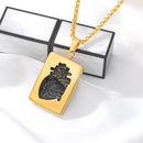 Collar Unisex Corazón de Oro en Acero Inoxidable, Regalo Ideal