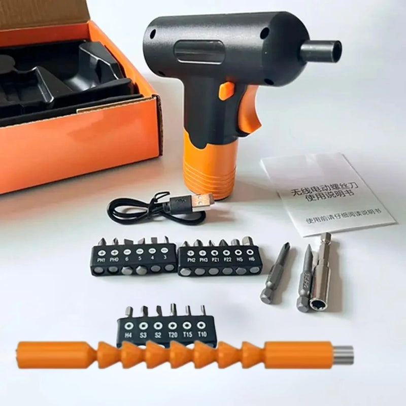 Taladro y Destornillador Eléctrico Inalámbrico con Carga USB