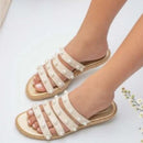 Sandalia Perl con Perlas Cosidas a Mano y Suela de Yute