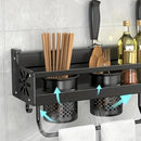Estante Organizador de Cocina Montado en Pared, Negro Mate