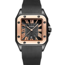 Reloj de Caballero con Detalles en Oro Rosa y Banda de Silicona