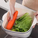 Cesta con Escurridor de Doble Capa para Cocina - Blanco