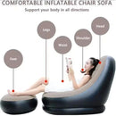 Sillín Inflable Portátil con Reposa Pies para Uso Versátil