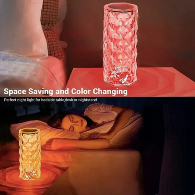 Innovadora Lámpara Ambiental 3D: Cristal LED Colores