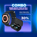 Combo Smartwatch T900 Ultra y Audífonos M10 para Deportistas