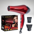 Secador de Pelo Sokany 2400W Rojo con 3 Velocidades y Bajo Ruido