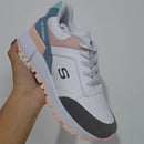 Zapatillas Skechers para Mujer en Blanco y Rosa, Estilo Urbano