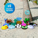 Set de 6 Flotadores Portavasos Tropicales para Piscina