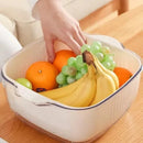 Cesta con Escurridor de Doble Capa para Cocina - Blanco