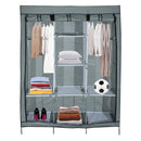 Armario Closet Plegable de Tela Gris con Espacio para Calzado