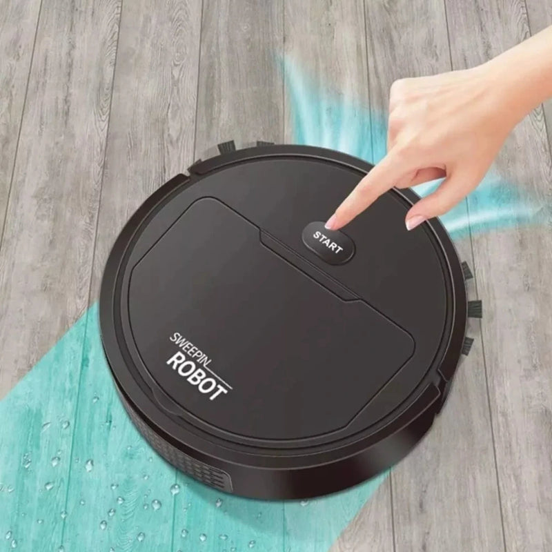 Robot Aspiradora y Trapeador Recargable USB en Negro