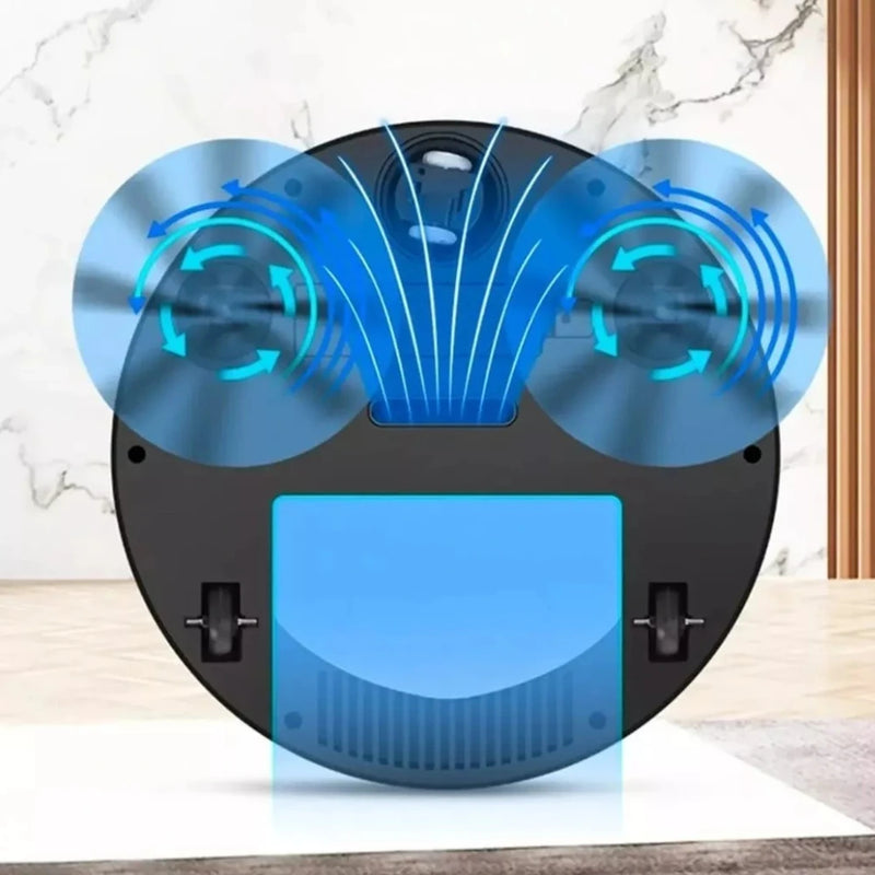 Robot Aspiradora y Trapeador Recargable USB en Negro