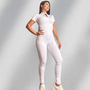 Enterizo Control Fit Moldeador Manga Corta con Cierre Blanco