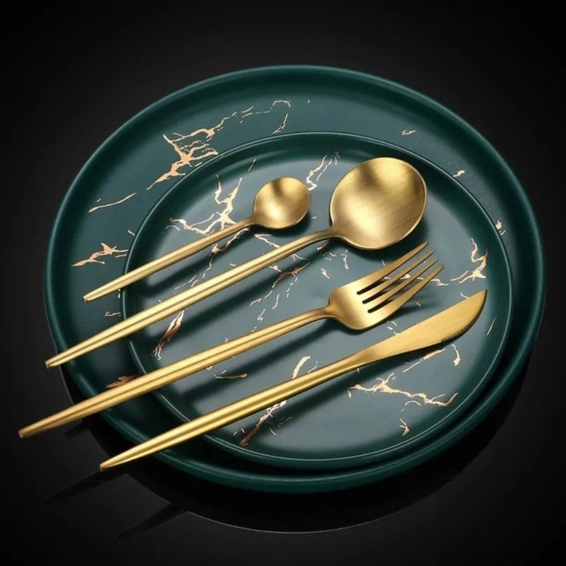 Set de Cubiertos de Acero Inoxidable 30 Piezas - Elegancia en tu Mesa
