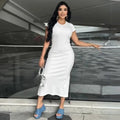 Vestido Rib Midi con Abertura Lateral – Moda Chic y Versátil