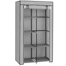 Closet Portátil Gris con Amplios Espacios en Tela y Plástico