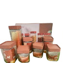 Kit 7 Potes de Vidro com Tampa Hermética Rosé – 500ml a 1300ml