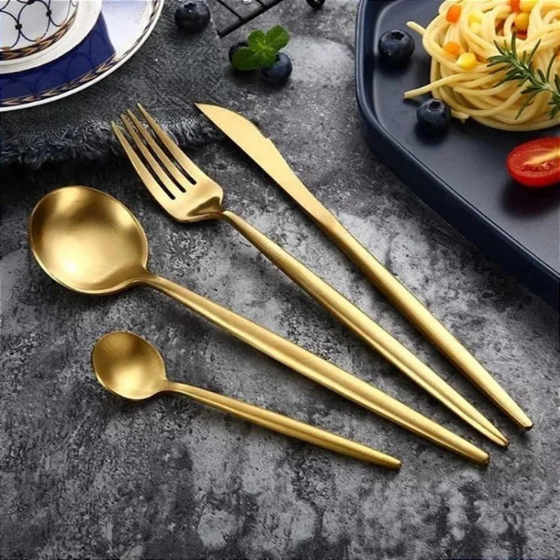 Set de Cubiertos de Acero Inoxidable 30 Piezas - Elegancia en tu Mesa