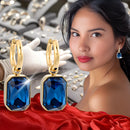 Pendientes Elegantes de Acero Inoxidable con Cristal Azul
