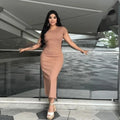 Vestido Rib Midi con Abertura Lateral – Moda Chic y Versátil