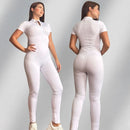 Enterizo Control Fit Moldeador Manga Corta con Cierre Blanco