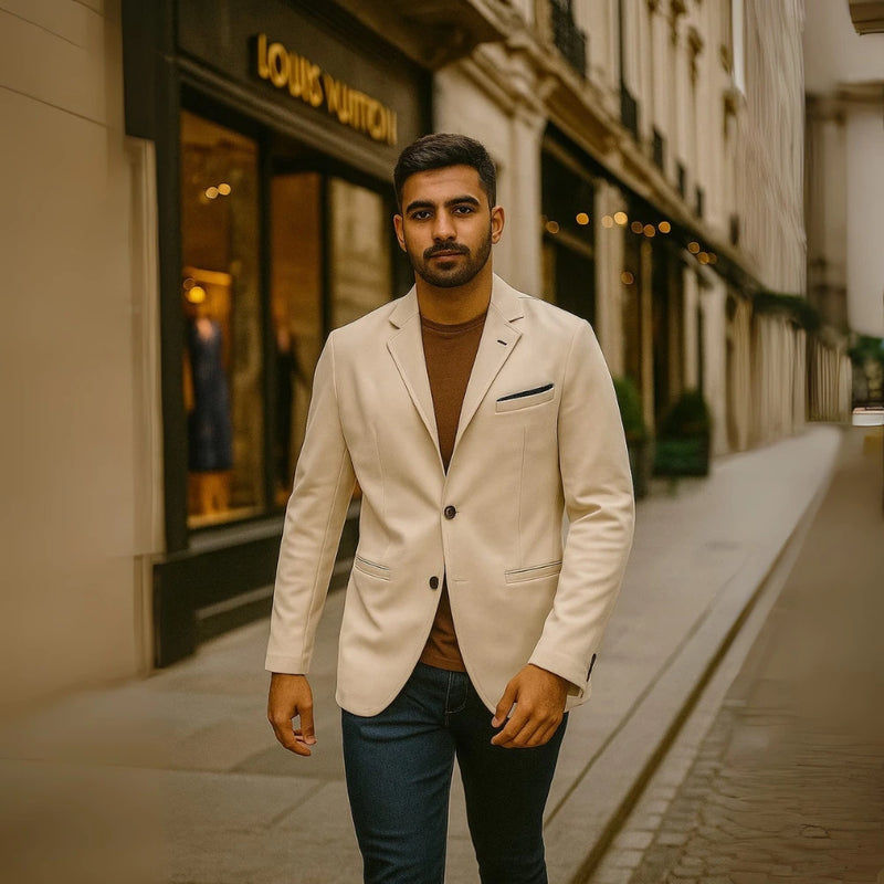 Blazer de Hombre Casual en Punta de Roma - Diseño Moderno y Versátil