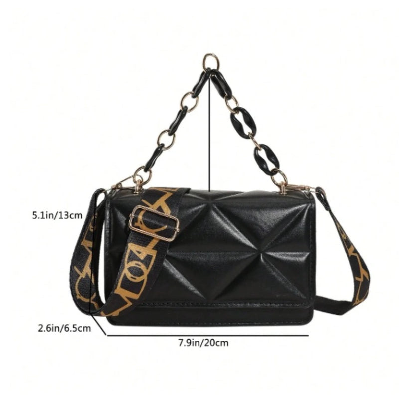 Bolso Cruzado Grande de Piel Sintética con Diseño Versátil y Elegante