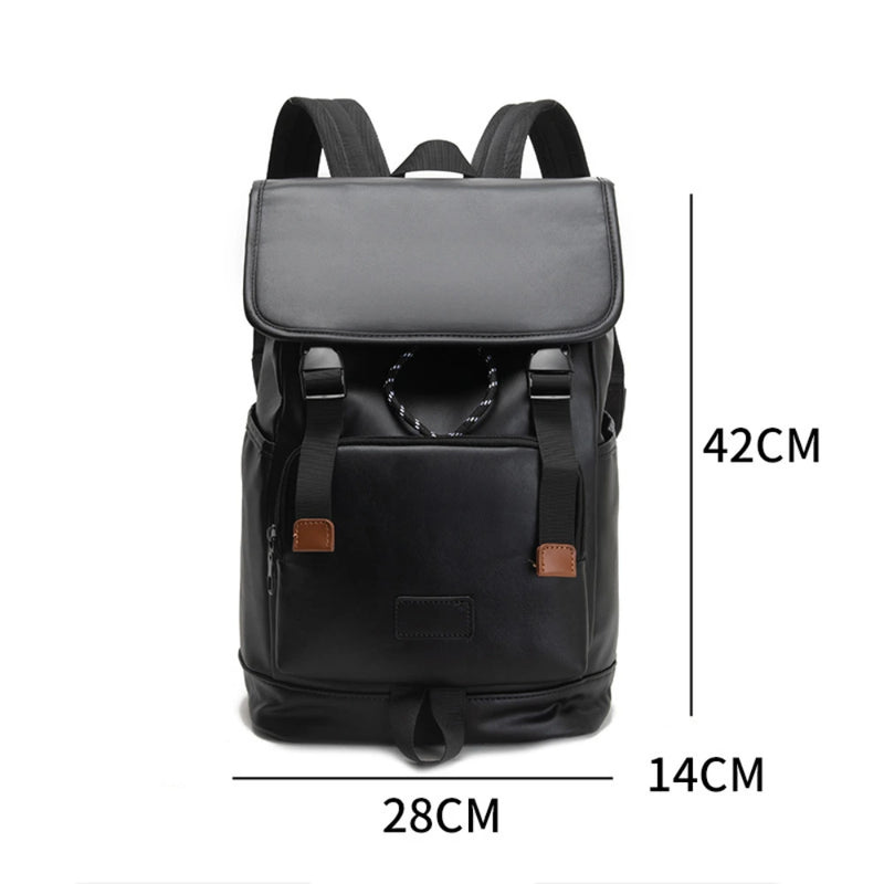 Mochila Vintage de Cuero Sintético con Diseño en Bloques de Color