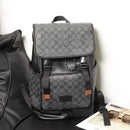 Mochila Vintage de Cuero Sintético con Diseño en Bloques de Color