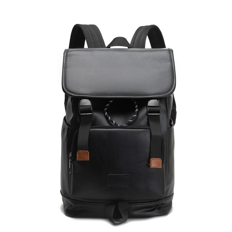 Mochila Vintage de Cuero Sintético con Diseño en Bloques de Color