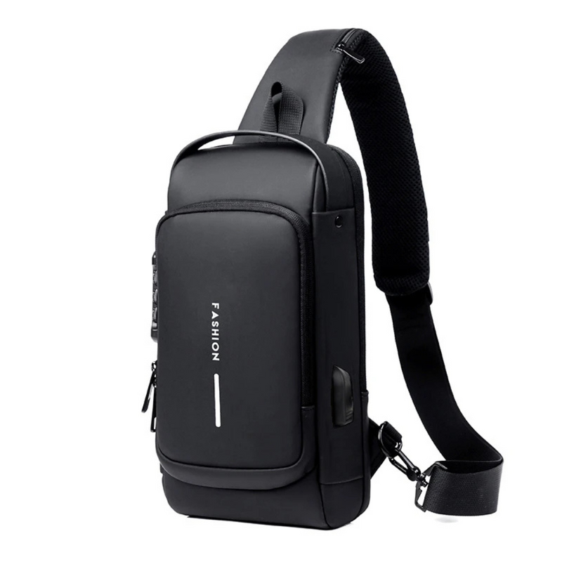 Bolso Manos Libres Pechero USB Antirrobo con Clave para Hombre