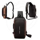 Bolso Manos Libres Pechero USB Antirrobo con Clave para Hombre