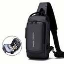 Bolso Manos Libres Pechero USB Antirrobo con Clave para Hombre