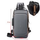 Bolso Manos Libres Pechero USB Antirrobo con Clave para Hombre