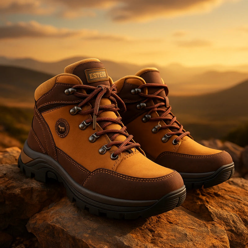 Bota Outdoor para Hombre en Cuero con Suela Antideslizante y Costuras Reforzadas