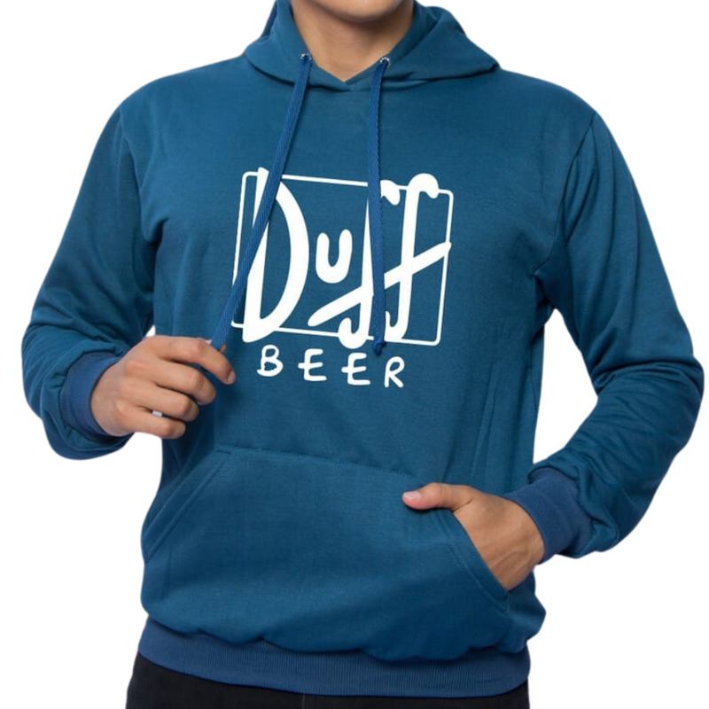 Sudadera  Buso Buzo Hoodie Duff Azul: Estilo Cervecero Premium
