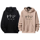 Buzos de Pareja con Estampado de Corazón en Polialgodón