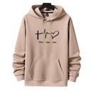 Buzos de Pareja con Estampado de Corazón en Polialgodón