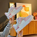 Tenis Casual Antideslizante para Mujer en Cuero de Gamuza