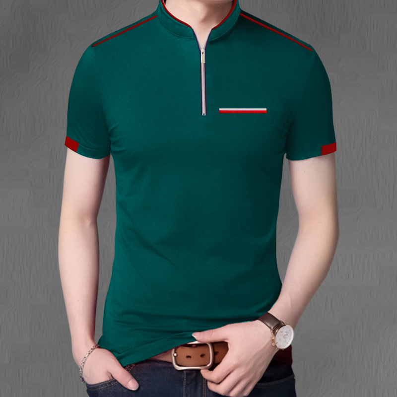 Camisa Polo con Cierre y Manga Corta: Elegancia en Algodón Peruano