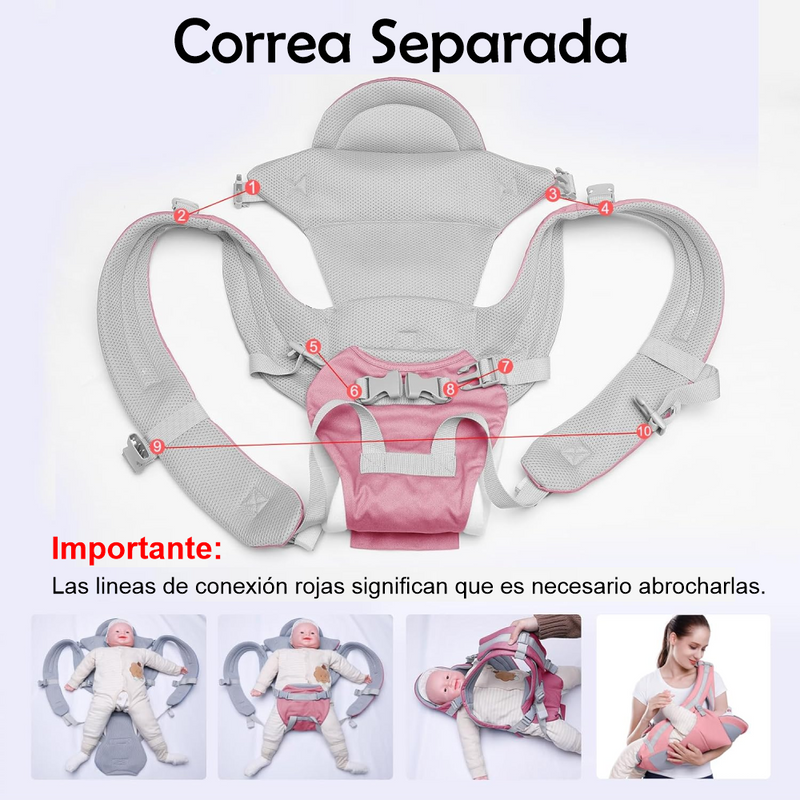 Canguro Portabebés Ergonómico 3 en 1 - Seguridad y Comodidad en Cada Paso