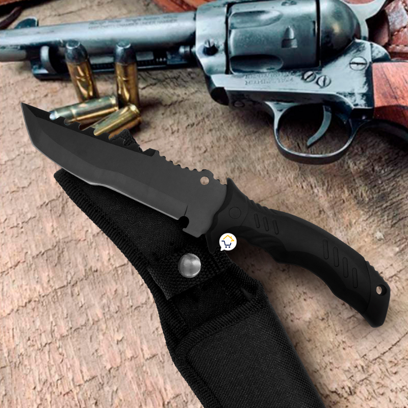 Cuchillo Táctico Bowie Supervivencia Camping Pesca con Estuche: Esencial para Naturaleza Extrema