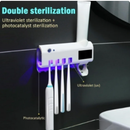 Soporte Esterilizador UV de Cepillos + Dispensador de Crema Dental