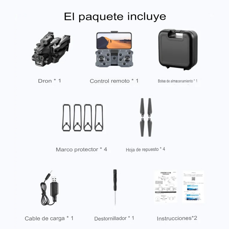 Drone Inteligente K10 Max Wifi 2.4g: 3 Cámara 4K HD y Sensor De Obstáculos