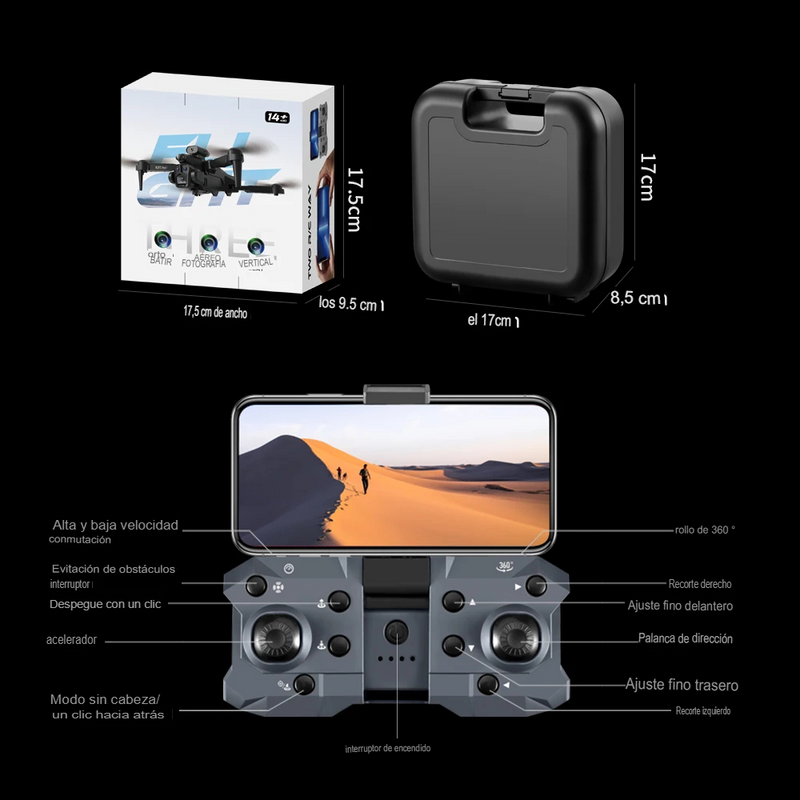 Drone Inteligente K10 Max Wifi 2.4g: 3 Cámara 4K HD y Sensor De Obstáculos
