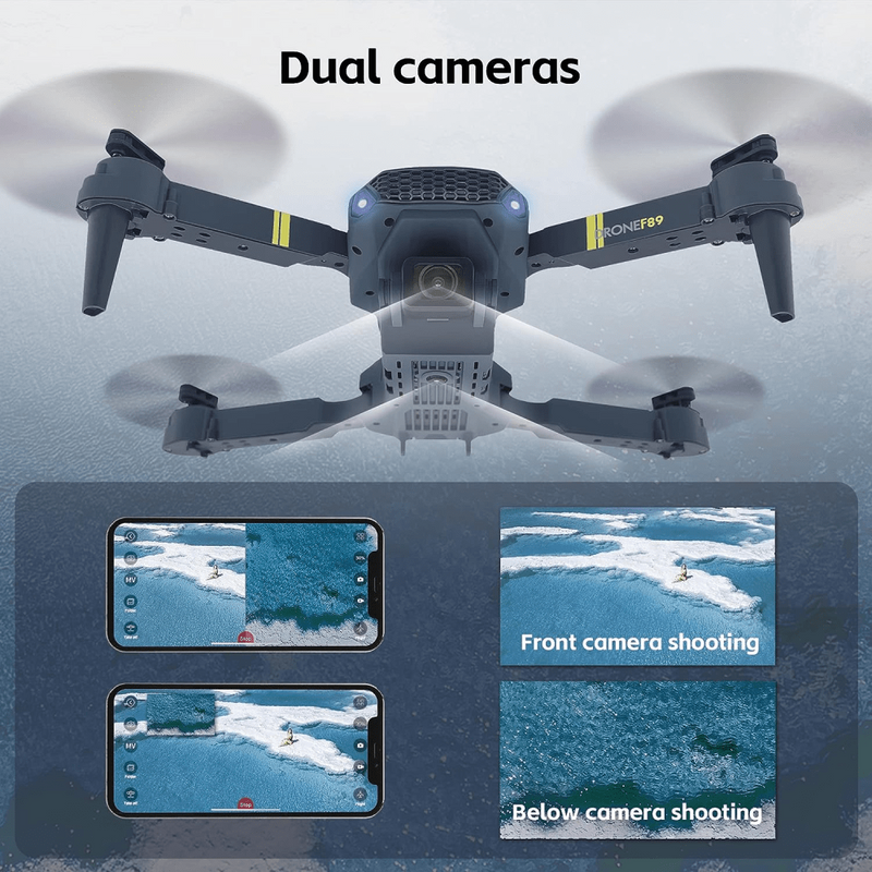 Drone Plegable 998 PRO MAX Wifi 2.4g y Fpv: Doble Cámara y Doble Batería