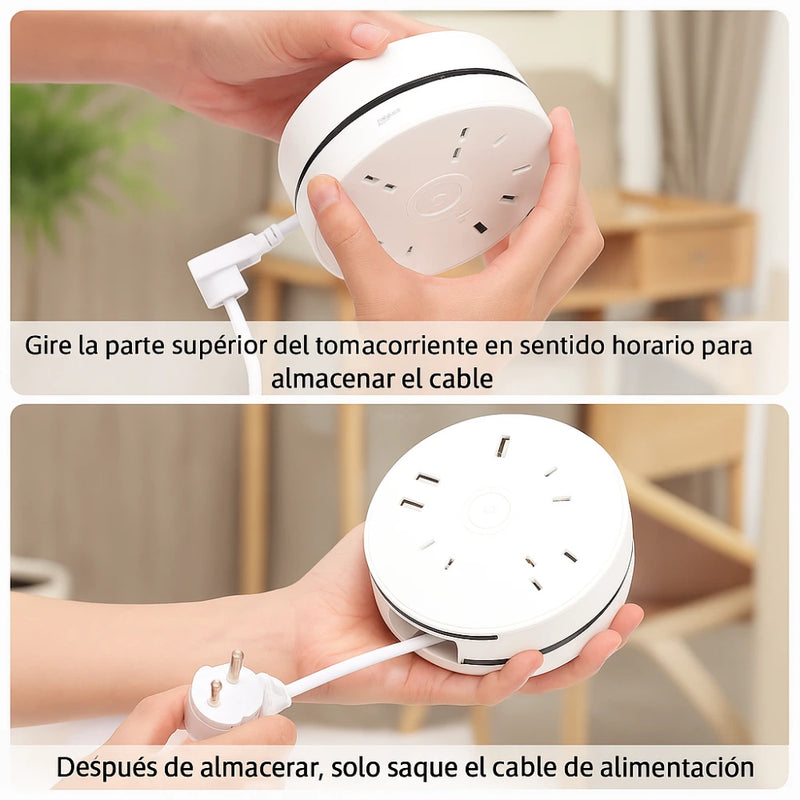 Extensión Eléctrica Multitoma con USB y Protector 900J, Cable 1.83m